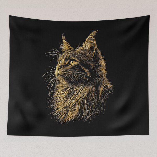 Item preview, Golden Maine Coon Cat Portrait designed and sold by PetsArt.