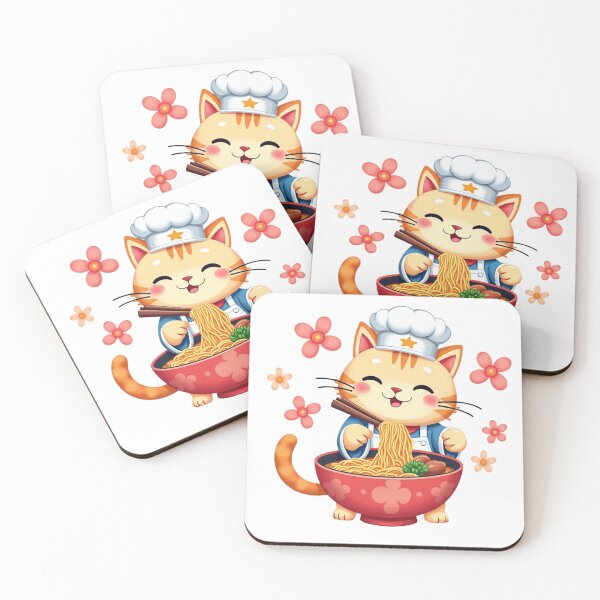 Item preview,  kawaii vintage style japenese ramen cat  designed and sold by AMICO77.