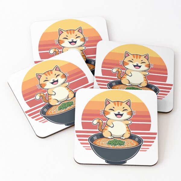 Item preview,  kawaii vintage style japenese ramen cat  designed and sold by AMICO77.