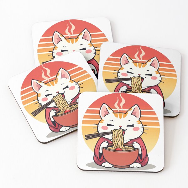 Item preview, kawaii vintage style japenese ramen cat  designed and sold by AMICO77.