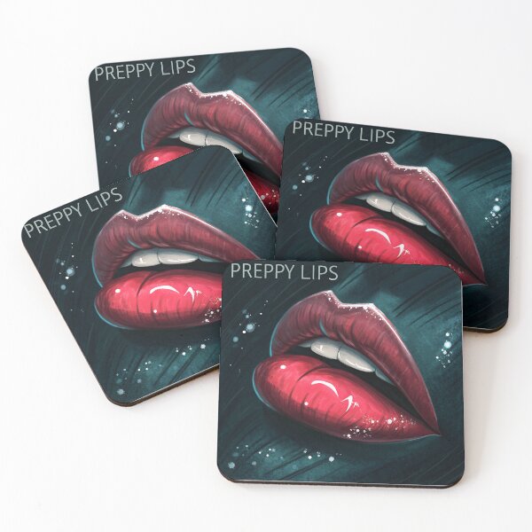 Item preview, Preppy lips above green background designed and sold by AhArtMe.