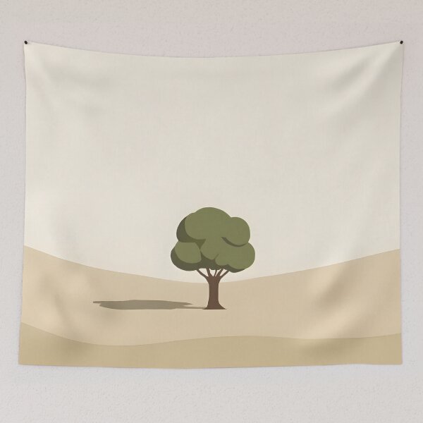 Item preview, Minimal, Landscape with a single tree, soft pastel colors. designed and sold by tpMinimalist.