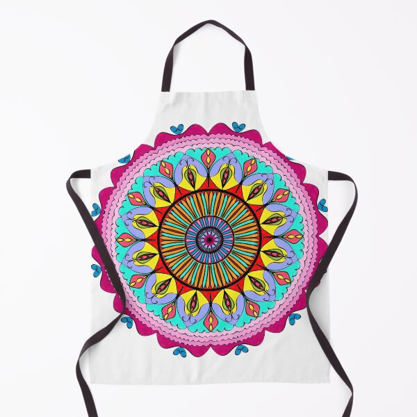 Aperçu de l'œuvre Fleur de mandala rose aqua rouge jaune créée et vendue par Bulantanyong.