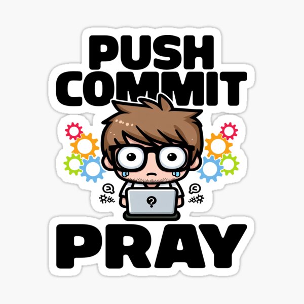 Artikel-Vorschau von PUSH COMMIT PRAY - CODING GESCHENK, designt und verkauft von KEF Custom.