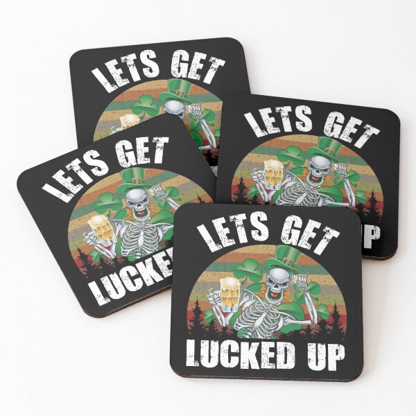 Item preview, Lets Get Lucked Up Skull Leprechaun Hat Irish Lucky Shamrocks designed and sold by Faiza Styles.