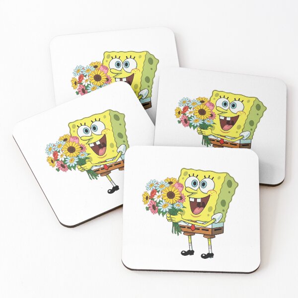 Item preview, SpongeBob SquarePants holding a bouquet of flowers.  designed and sold by Cool Trends.