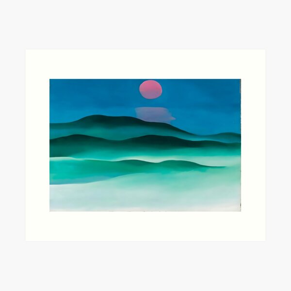 Item preview, Georgia Okeeffe Pink Moon Over Water 1924 designed and sold by htanart.