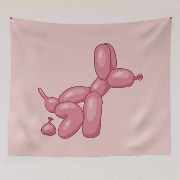 Artikelvorschau, Hund mit rosa Ballon macht sein Geschäft entworfen und verkauft von Milanicole.