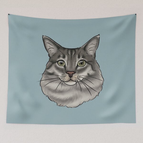 Item preview, Silver long haired cat  designed and sold by Milanicole.