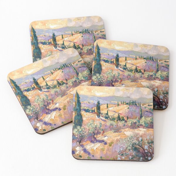 Item preview, Provence Cypress Landscape – Impressionist French Painting designed and sold by CARRAANN.