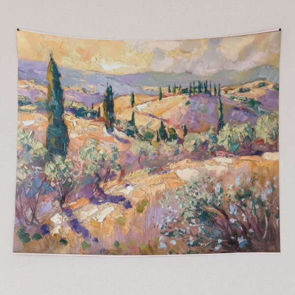 Item preview, Provence Cypress Landscape – Impressionist French Painting designed and sold by CARRAANN.