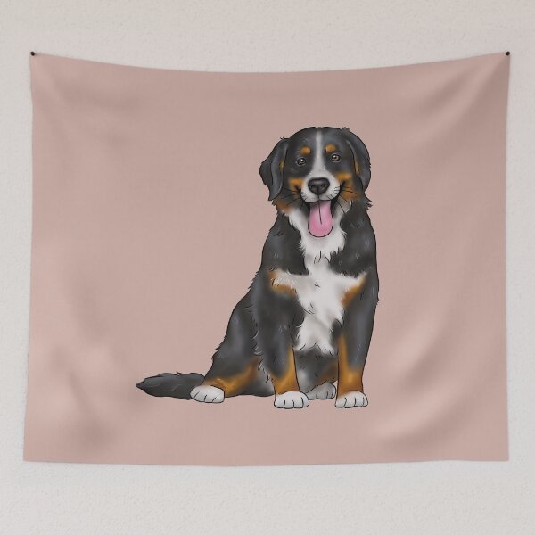 Item preview, Bernese mountain dog illustration designed and sold by Milanicole.