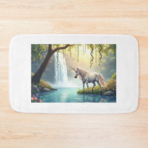 Item preview, Enchanted Unicorn Waterfall - Print Art, T-Shirts, Duvets, Curtains designed and sold by CelestialAllure.