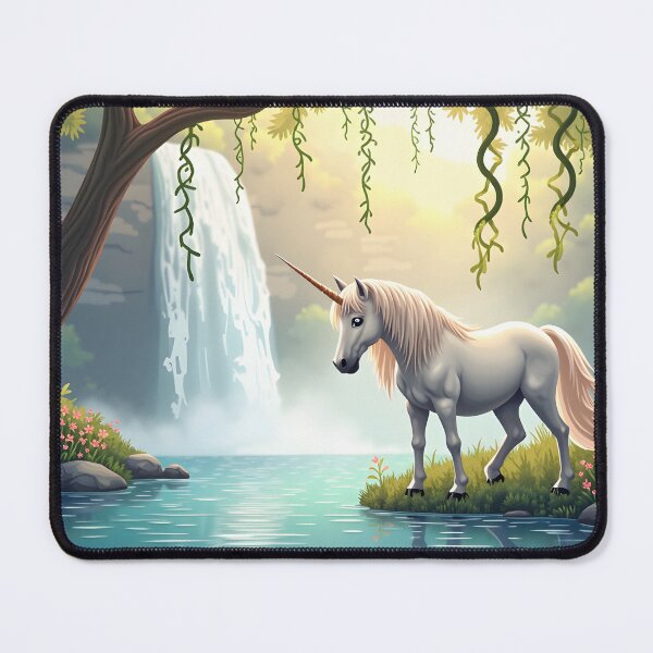 Item preview, Enchanted Unicorn Waterfall - Print Art, T-Shirts, Duvets, Curtains designed and sold by CelestialAllure.