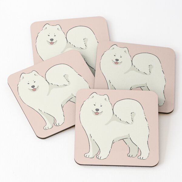 Item preview, Cute Samoyed dog - pastel pink designed and sold by Milanicole.