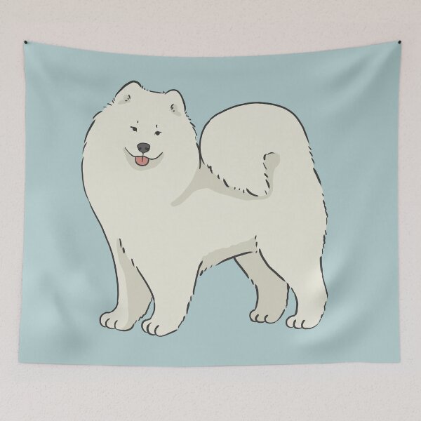 Item preview, Cute Samoyed dog - pastel blue designed and sold by Milanicole.