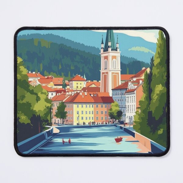 Item preview, Slovenia Travel Poster, Perfect Souvenir Gift for Travel Enthusiasts, Vintage Style Wall Art, Europe Wall art for home decor, Slovenia print. Sticker. Vacation designed and sold by Thegalleryshop1.