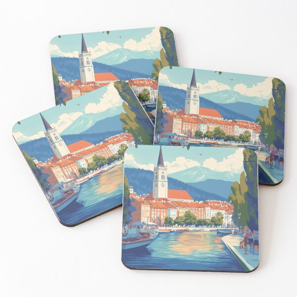 Item preview, Slovenia Travel Poster, Perfect Souvenir Gift for Travel Enthusiasts, Vintage Style Wall Art, Europe Wall art for home decor, Slovenia print. Sticker. Vacation designed and sold by Thegalleryshop1.