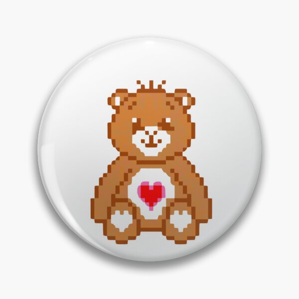 Item preview, Pixelated Teddy Bear with Heart Center designed and sold by K1llexx.