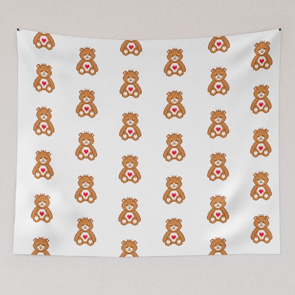 Item preview, Pixelated Teddy Bear with Heart Center designed and sold by K1llexx.