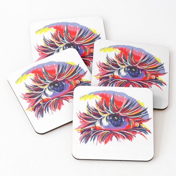Item preview, colorful eye with long eyelashes designed and sold by Artsarity.
