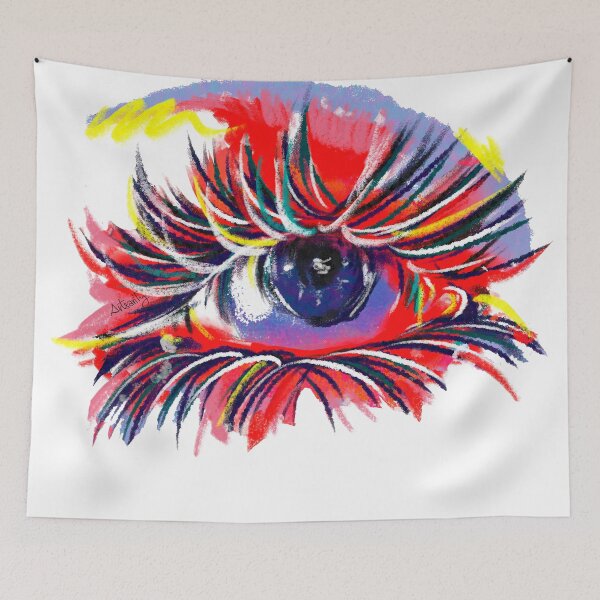 Item preview, colorful eye with long eyelashes designed and sold by Artsarity.