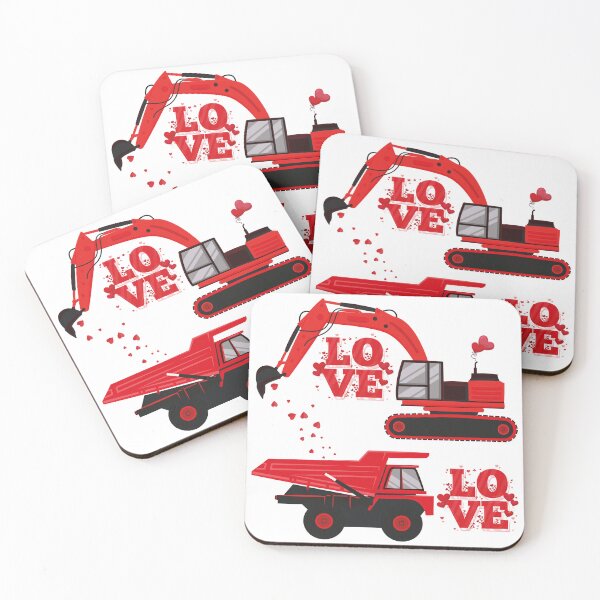 Item preview, Love Construction Trucks  Excavator Valentine Funny Kids Tee designed and sold by SARJOU.