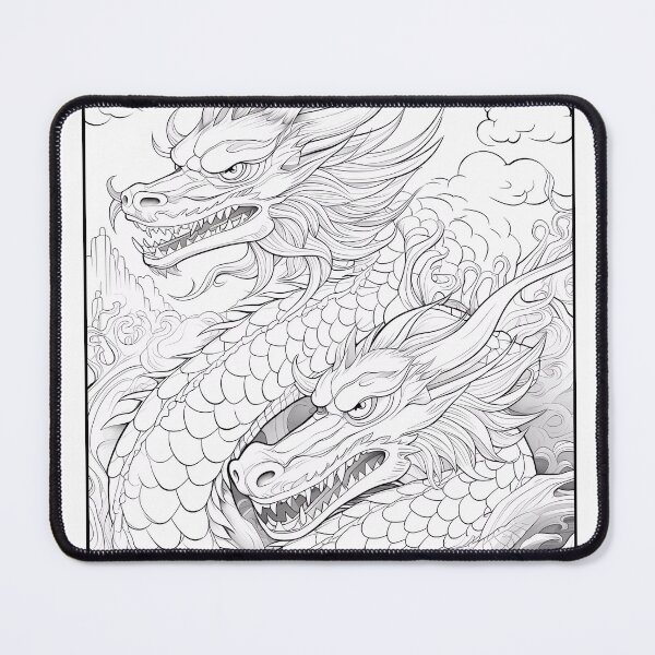 Item preview, Dragon #4 Coloring Page Pattern designed and sold by DavidColoring.