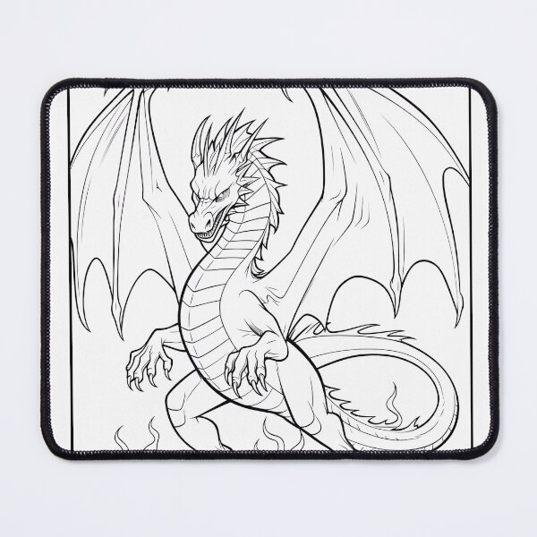 Item preview, Dragon #7 Coloring Page Pattern designed and sold by DavidColoring.