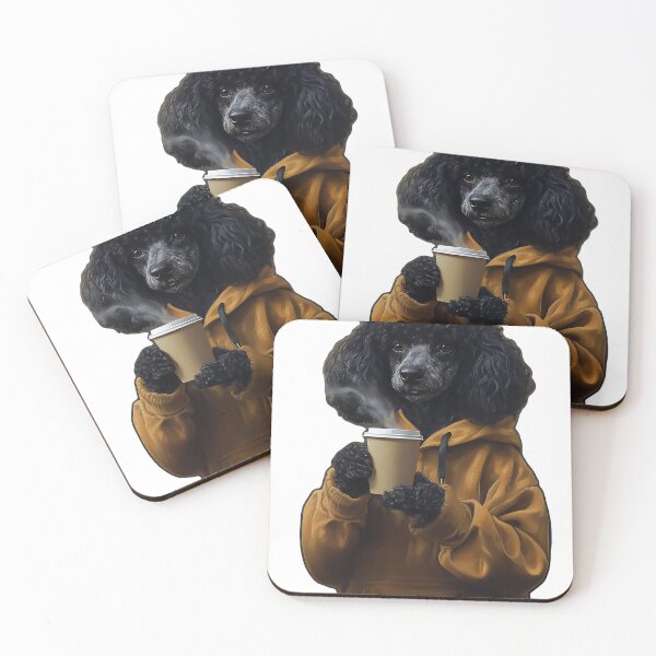Item preview, Cozy Poodle Drinking Coffee designed and sold by motionbymarco.