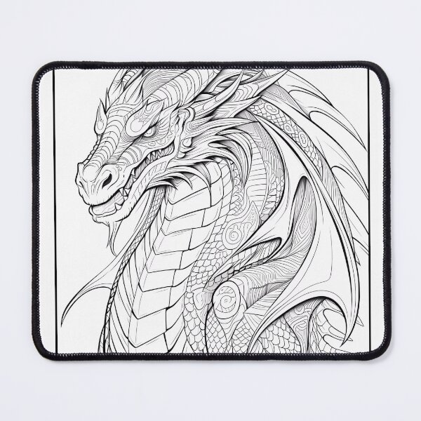 Item preview, Dragon #13 Coloring Page Pattern designed and sold by DavidColoring.