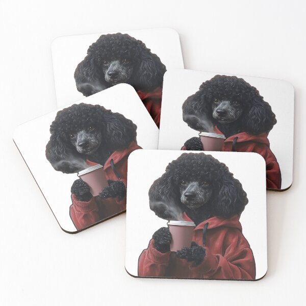 Item preview, Cozy Poodle Drinking Coffee designed and sold by motionbymarco.