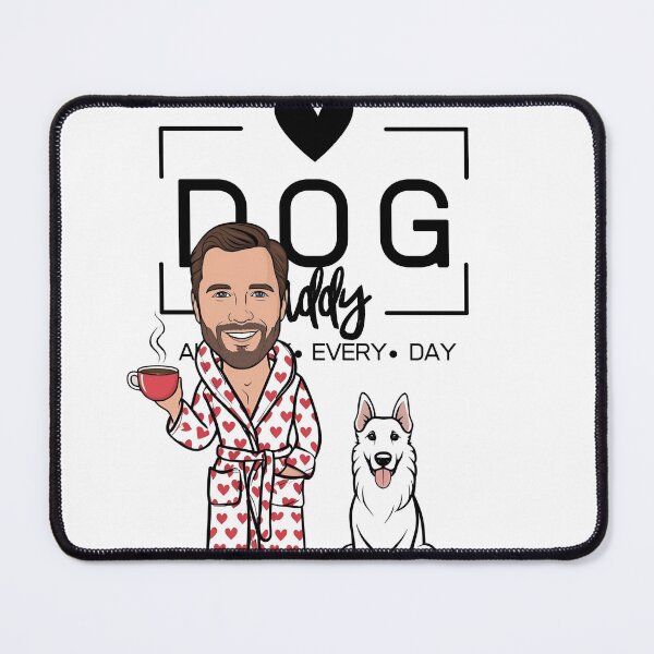 Item preview, Dog Dad All Day Every Day – Cozy Morning with a White Swiss Shepherd designed and sold by GoodyPaws.