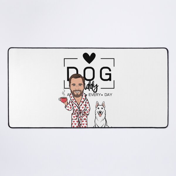 Item preview, Dog Dad All Day Every Day – Cozy Morning with a White Swiss Shepherd designed and sold by GoodyPaws.