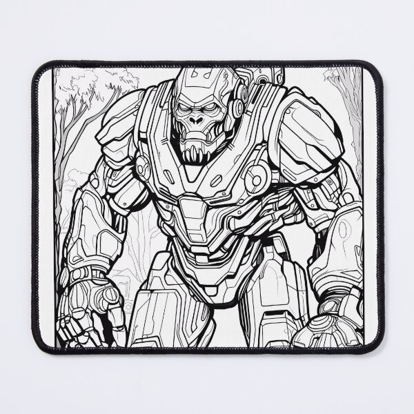 Item preview, Robot Gorilla #2 Coloring Page Pattern  designed and sold by DavidColoring.
