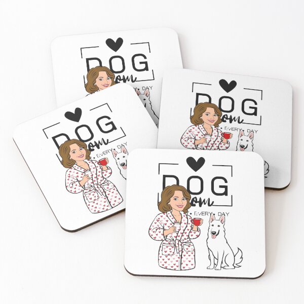 Item preview, Dog Mom All Day Every Day – Cozy Morning with a White Swiss Shepherd designed and sold by GoodyPaws.