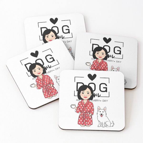 Item preview, Dog Mom All Day Every Day – Cozy Morning with a White Swiss Shepherd designed and sold by GoodyPaws.