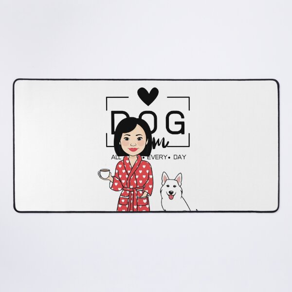 Item preview, Dog Mom All Day Every Day – Cozy Morning with a White Swiss Shepherd designed and sold by GoodyPaws.