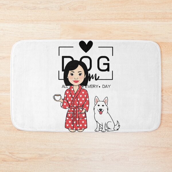Item preview, Dog Mom All Day Every Day – Cozy Morning with a White Swiss Shepherd designed and sold by GoodyPaws.