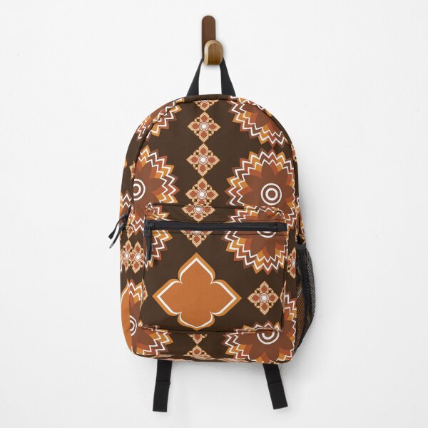 Item preview, A vintage folk pattern with embroidery details in dark brown designed and sold by zephstudoartist.