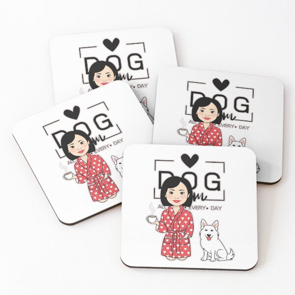 Item preview, Dog Mom All Day Every Day – Cozy Morning with a White Swiss Shepherd designed and sold by GoodyPaws.