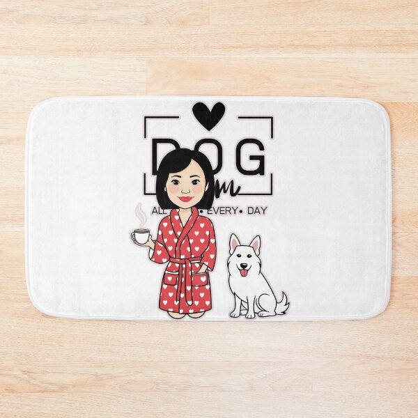 Item preview, Dog Mom All Day Every Day – Cozy Morning with a White Swiss Shepherd designed and sold by GoodyPaws.