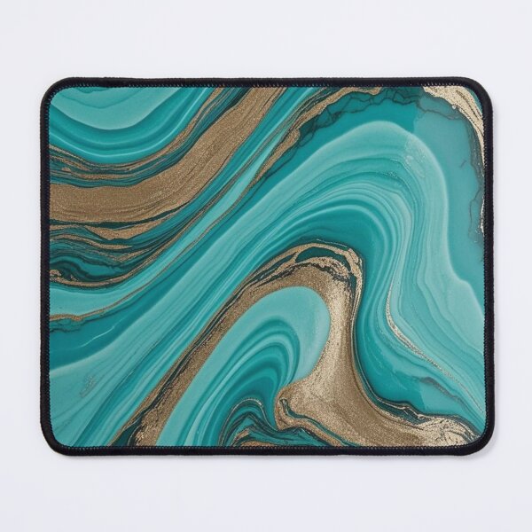 Item preview, A turquoise and gold marbling design designed and sold by Summer Sunshine.