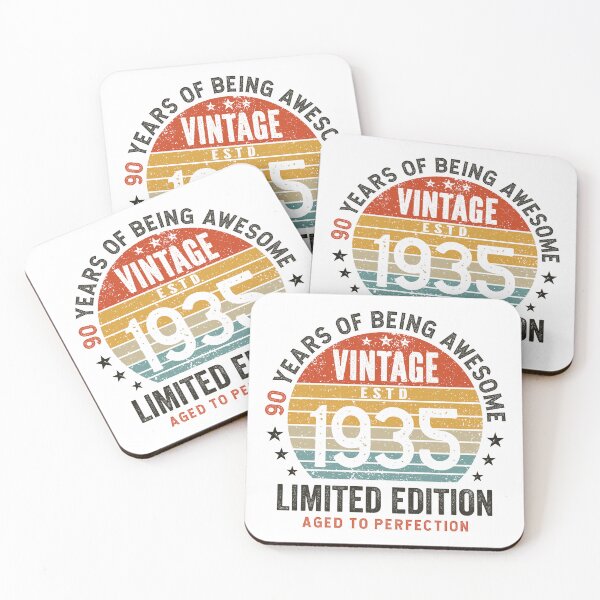 Item preview, 90th Birthday Awesome 90 Years Vintage Since 1935 designed and sold by eclecTEEq.