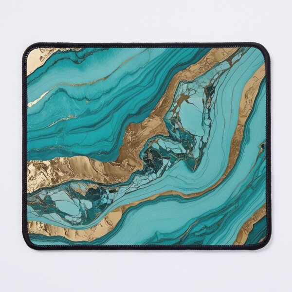 Item preview, A turquoise and gold marbling design,  designed and sold by Summer Sunshine.