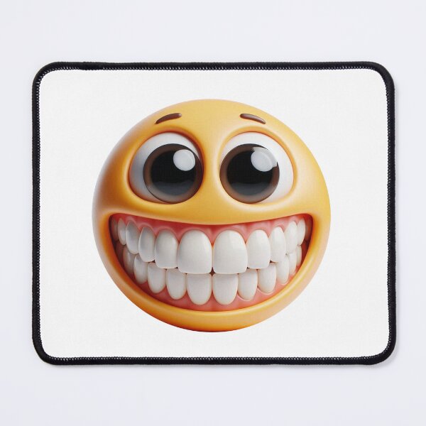Item preview, An emoji smiling with big scary teeth and bulging eyes designed and sold by Vetagio.