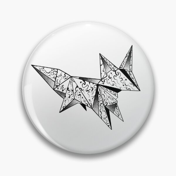 Item preview, Origami fox suminagashi designed and sold by 7Delamancha.