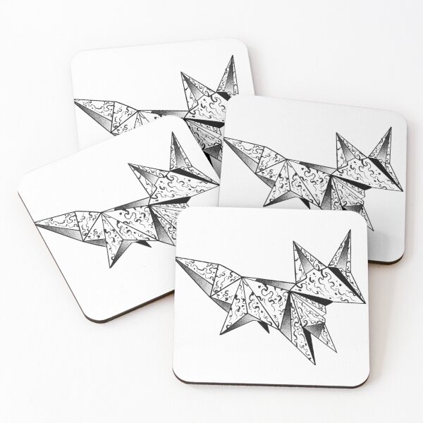 Item preview, Origami fox suminagashi designed and sold by 7Delamancha.