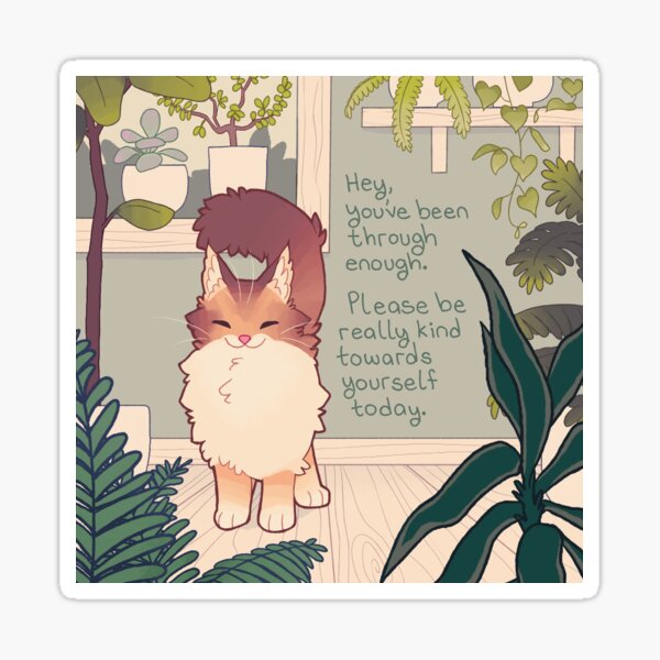 Item preview, "You've Been Through Enough" Happy Houseplant Cat designed and sold by thelatestkate.
