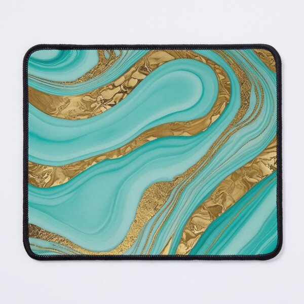 Item preview, A turquoise and gold marbling design designed and sold by Summer Sunshine.